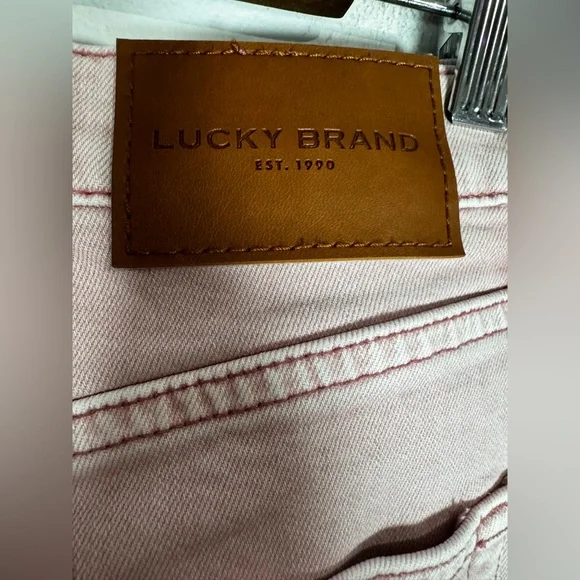 Lucky Brand 90’s Loose High Rise Crop Pink Acid Washed Denim Jeans Size 8/29 - Picture 8 of 11